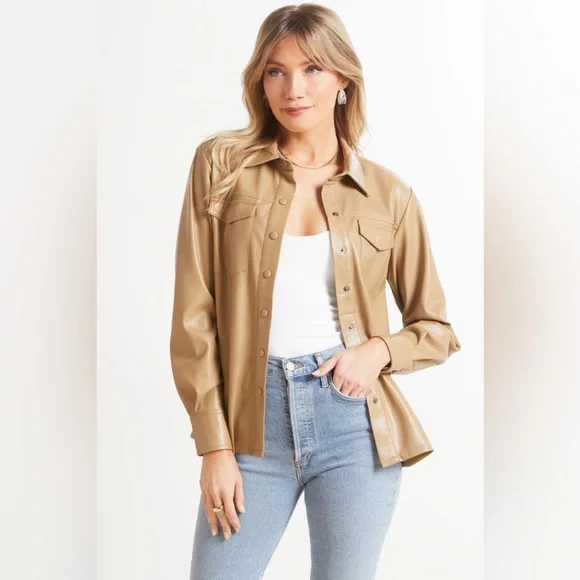 Good American Jackets Coats Good American Leather Like